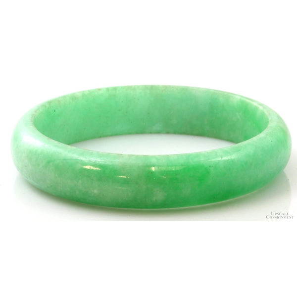 Green Jadeite Jade 12mm(w) Hololith Bangle