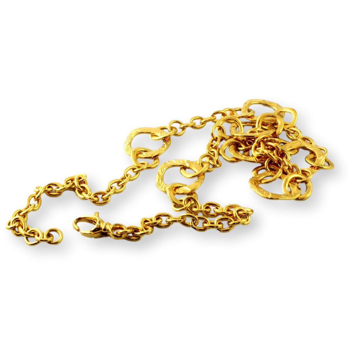 18K Gold Electroformed Fancy Circular Link VOGA Collection Necklace