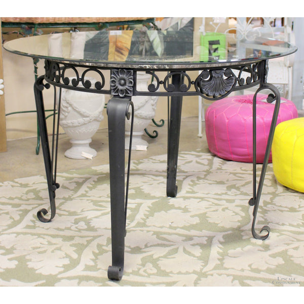 45'' Metal & Glass Outdoor Table