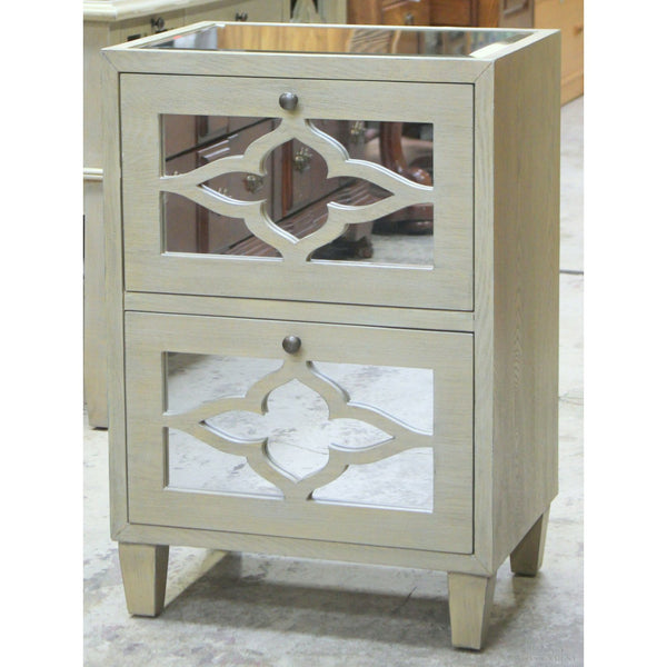 Mirrored 2 Drawer File Cabinet