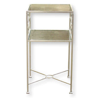 Silver Metal & Glass End Table