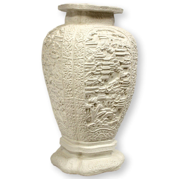 21'' White Asian Style Floor Vase