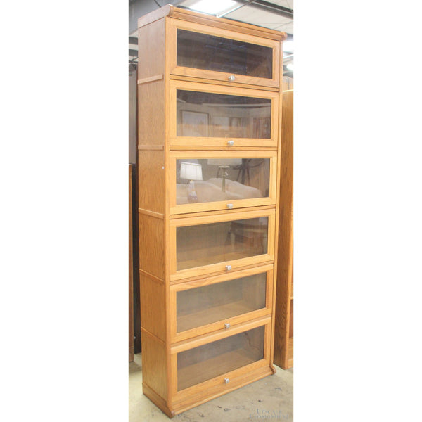 6 Tier Oak Barrister Bookcase