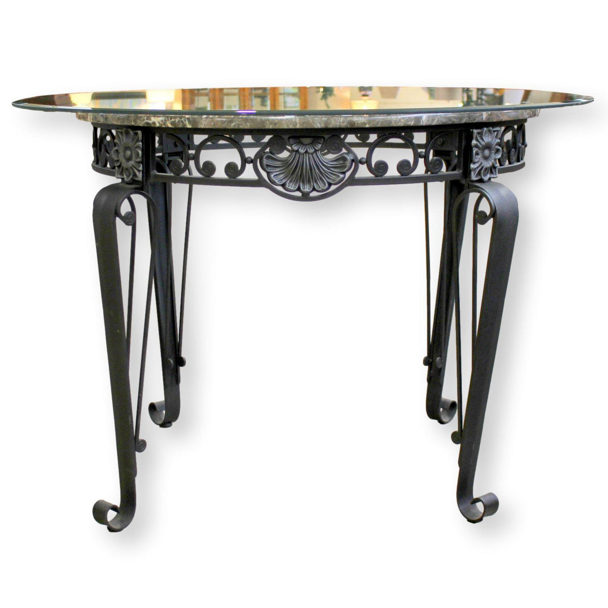 45'' Metal & Glass Outdoor Table