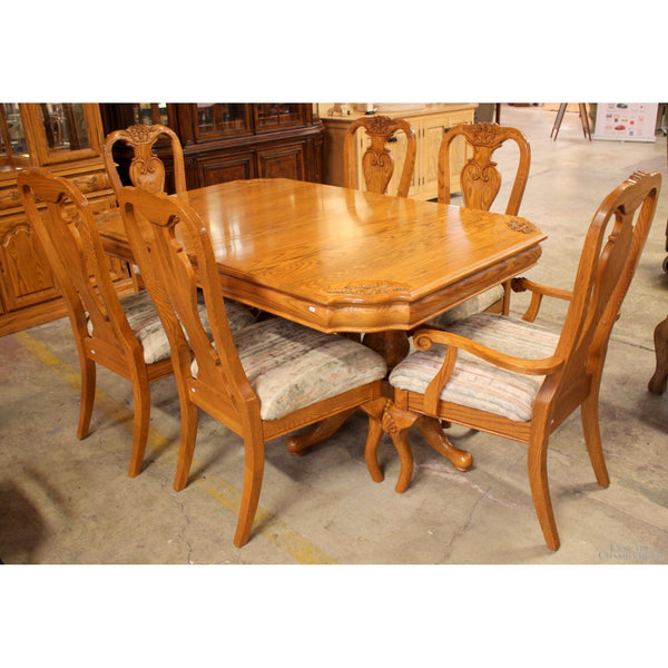 A-America Oak Dining Table w/6 Chairs