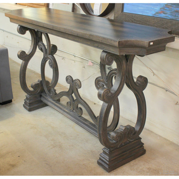 Rustic Scrolling Console Table