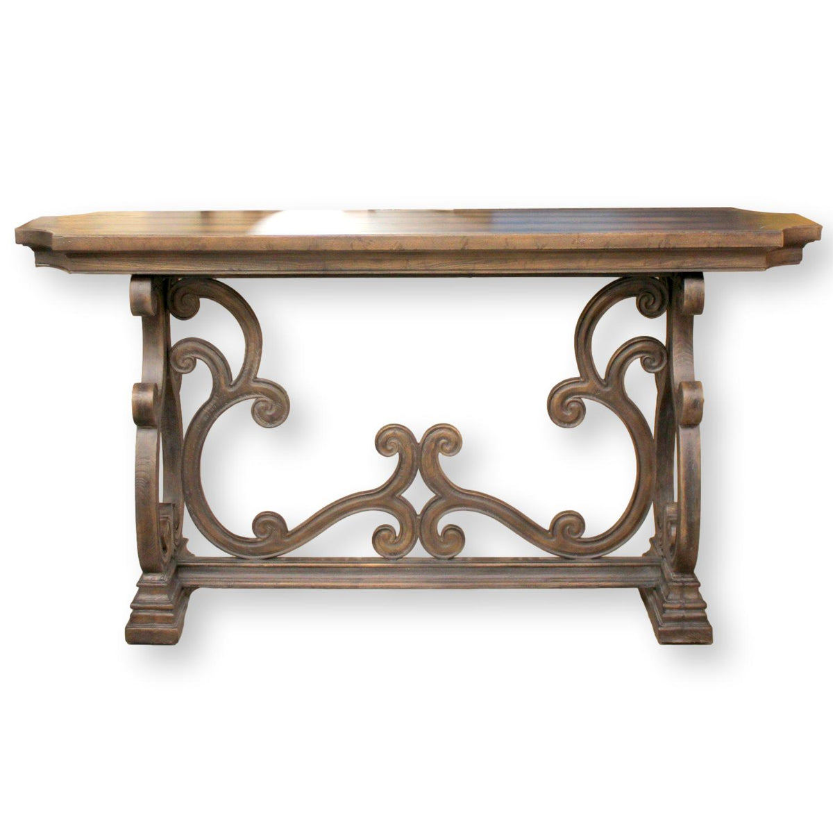Rustic Scrolling Console Table