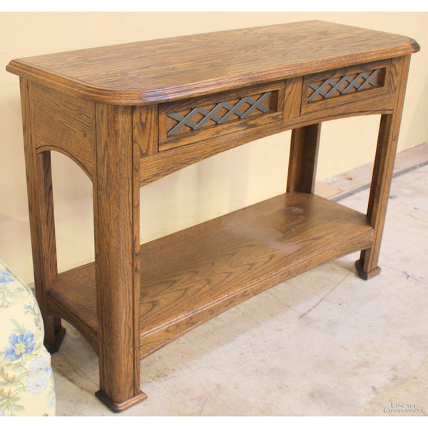 2 Drawer Oak Console Table