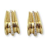 .25ctw Diamond 14K Yellow Gold Hinged Hoop Earrings