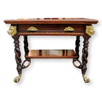 Mahogany "Lion" Accent Table