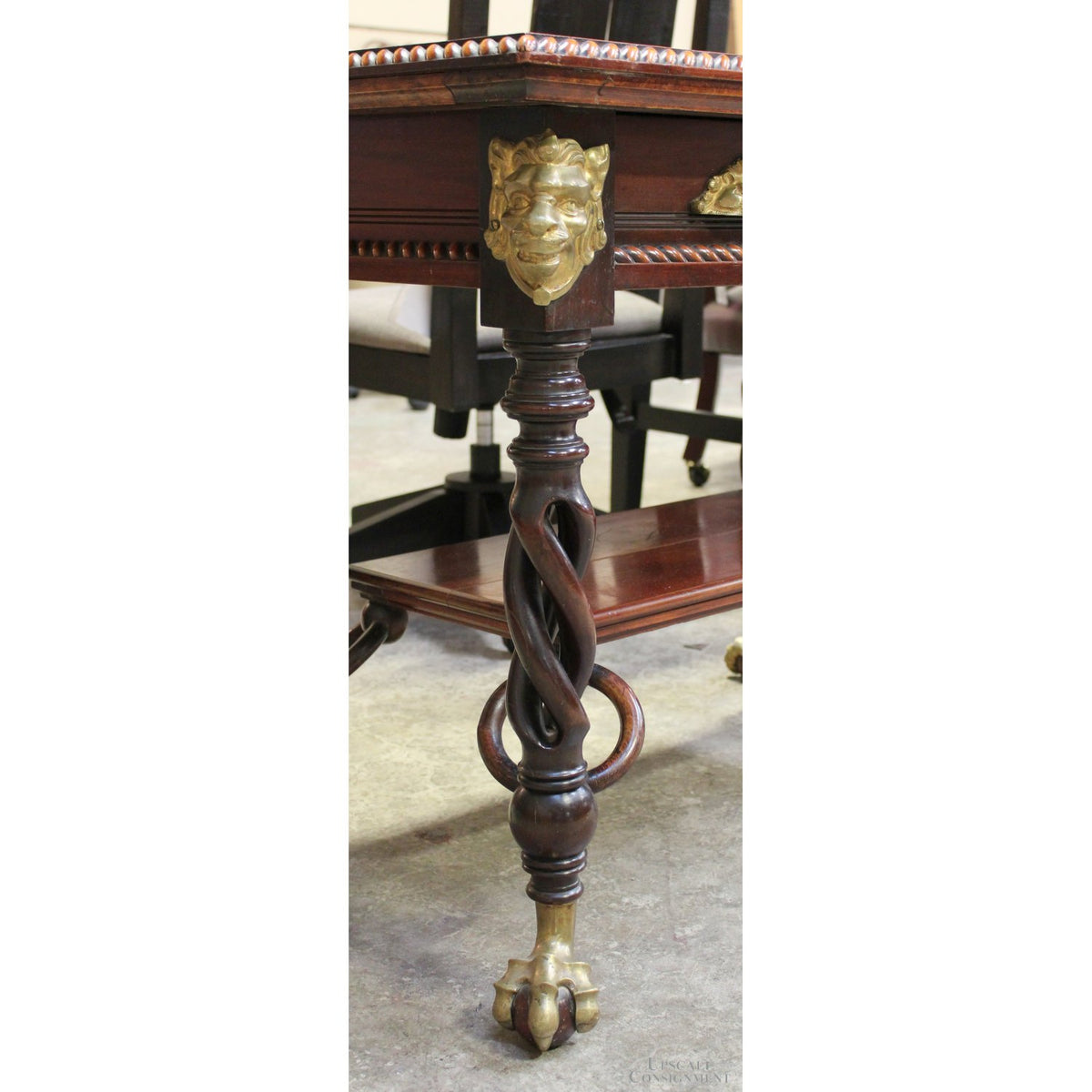 Mahogany "Lion" Accent Table