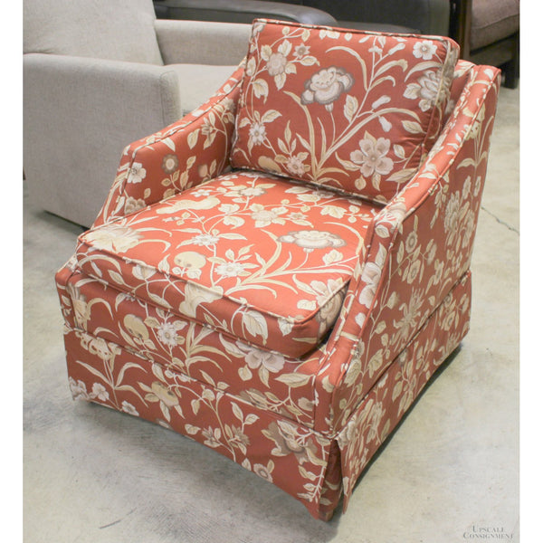 Red Floral Accent Chair