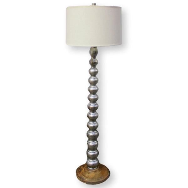 Rustic Silver & Wood Floor Lamp