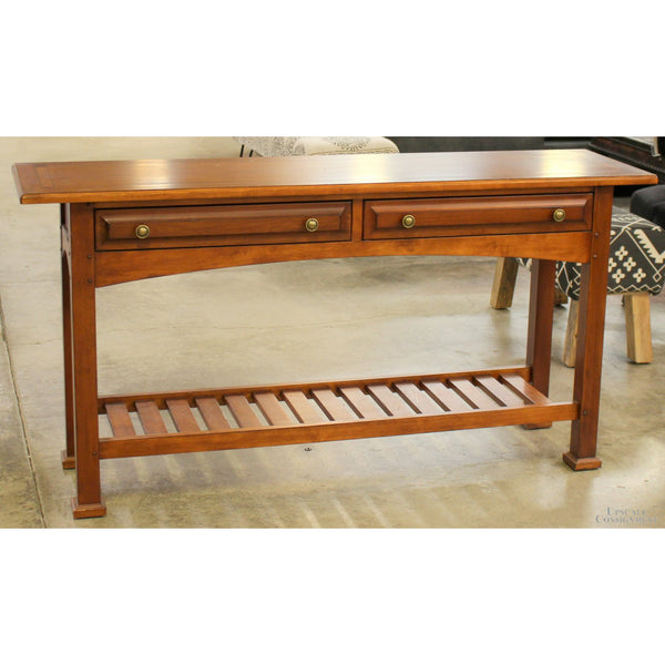 Drexel Heritage 2 Drawer Cherry Console Table