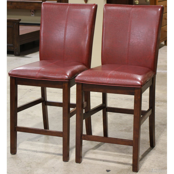 A-America Pair of Cordovan Counter Stools
