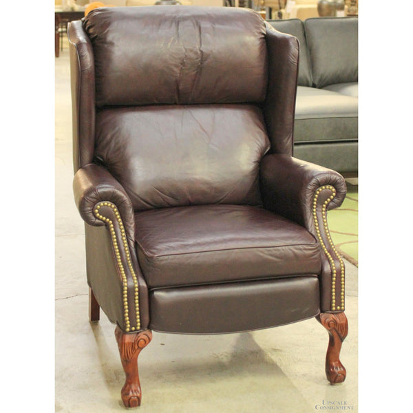 Burgundy Leather Wingback Recliner