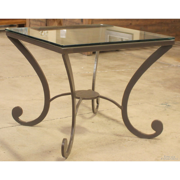 Square Steel & Glass End Table