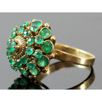 Chrysoprase Tiered Princess Harem 14K Yellow Gold Ring