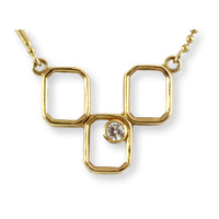 .16ct Diamond 14K Geometric Honeycomb Design Pendant Necklace