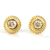 1.15ctw Champagne Diamond 14K Yellow Gold Stud Earrings
