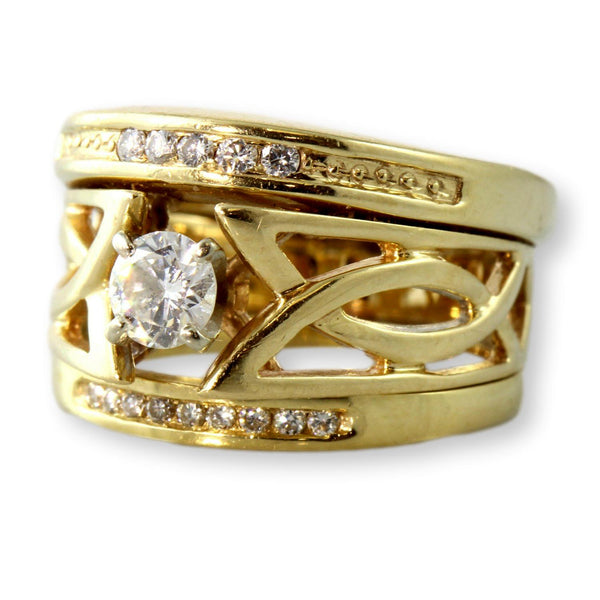 .51ctw Diamond 14K Gold Engagement Wedding Rings