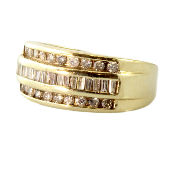 .57ctw Baguette Round Brilliant Diamond 10K Gold Ring