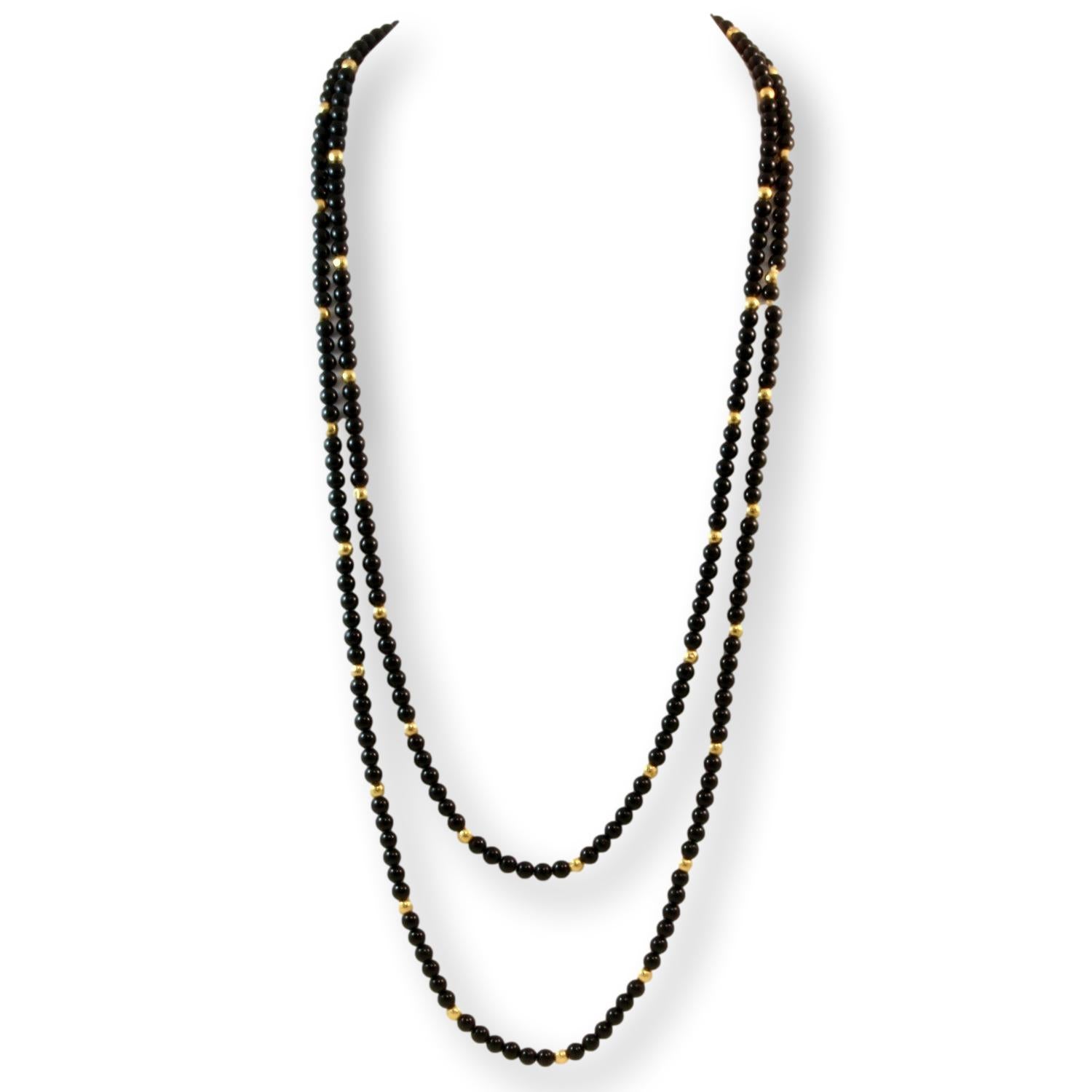 14k gf shops Double Strand Black Onyx Necklace