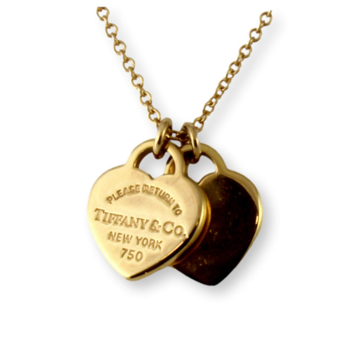 Return to Tiffany Double Heart 18K Yellow Gold Pendant Necklace