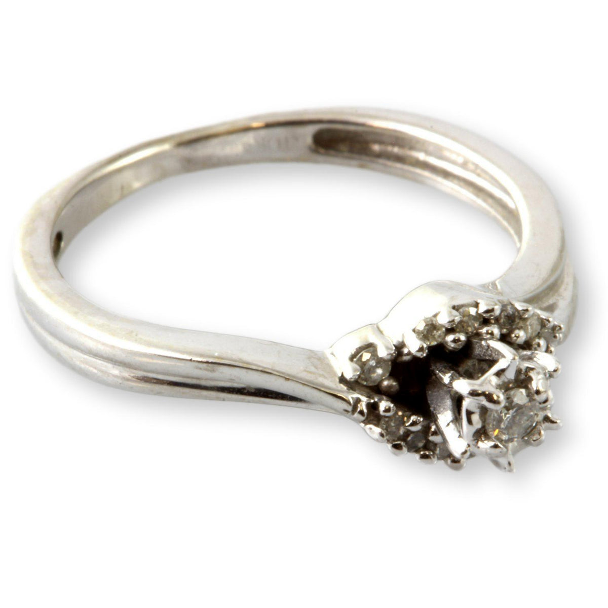 .10ctw Round Brilliant Cut Diamond 10K White Gold Ring