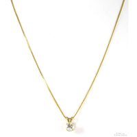 14K Yellow Gold 1.03ct Diamond Solitaire Pendant & 18" Chain