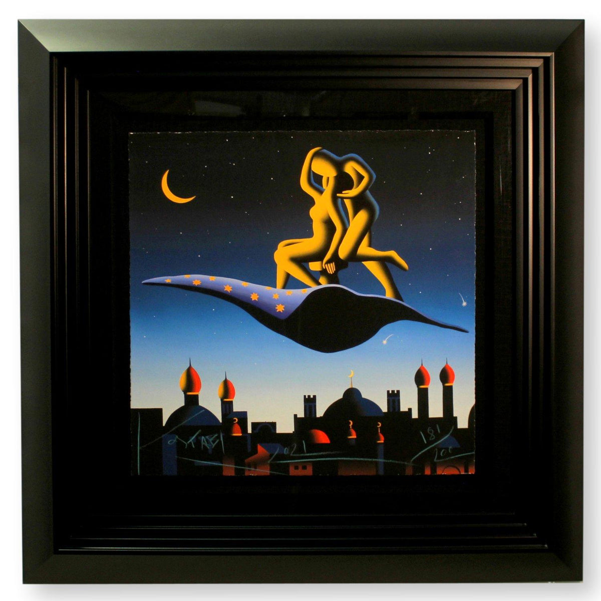 Framed Limited Edition Print 'Always First Class' By Mark Kostabi