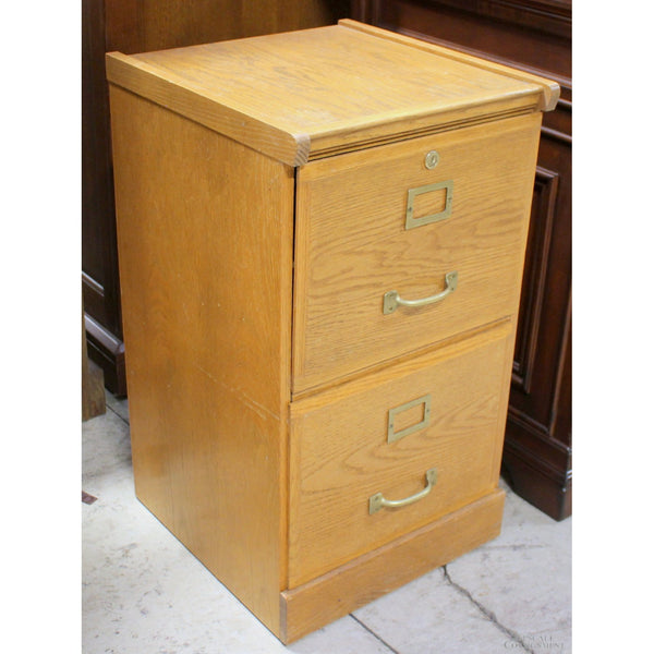 2 Drawer Oak Filing Cabinet