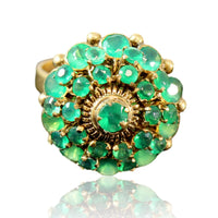 Chrysoprase Tiered Princess Harem 14K Yellow Gold Ring