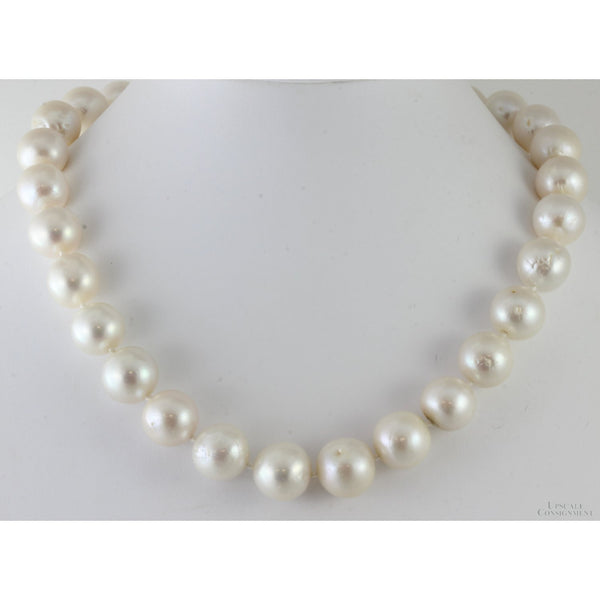 Handknotted Graduated 13.5mm - 16.5mm Cultured White Pearl Strand