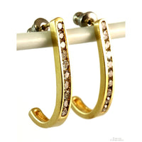 1.08ctw Diamond 14K Gold J Hoop Earrings
