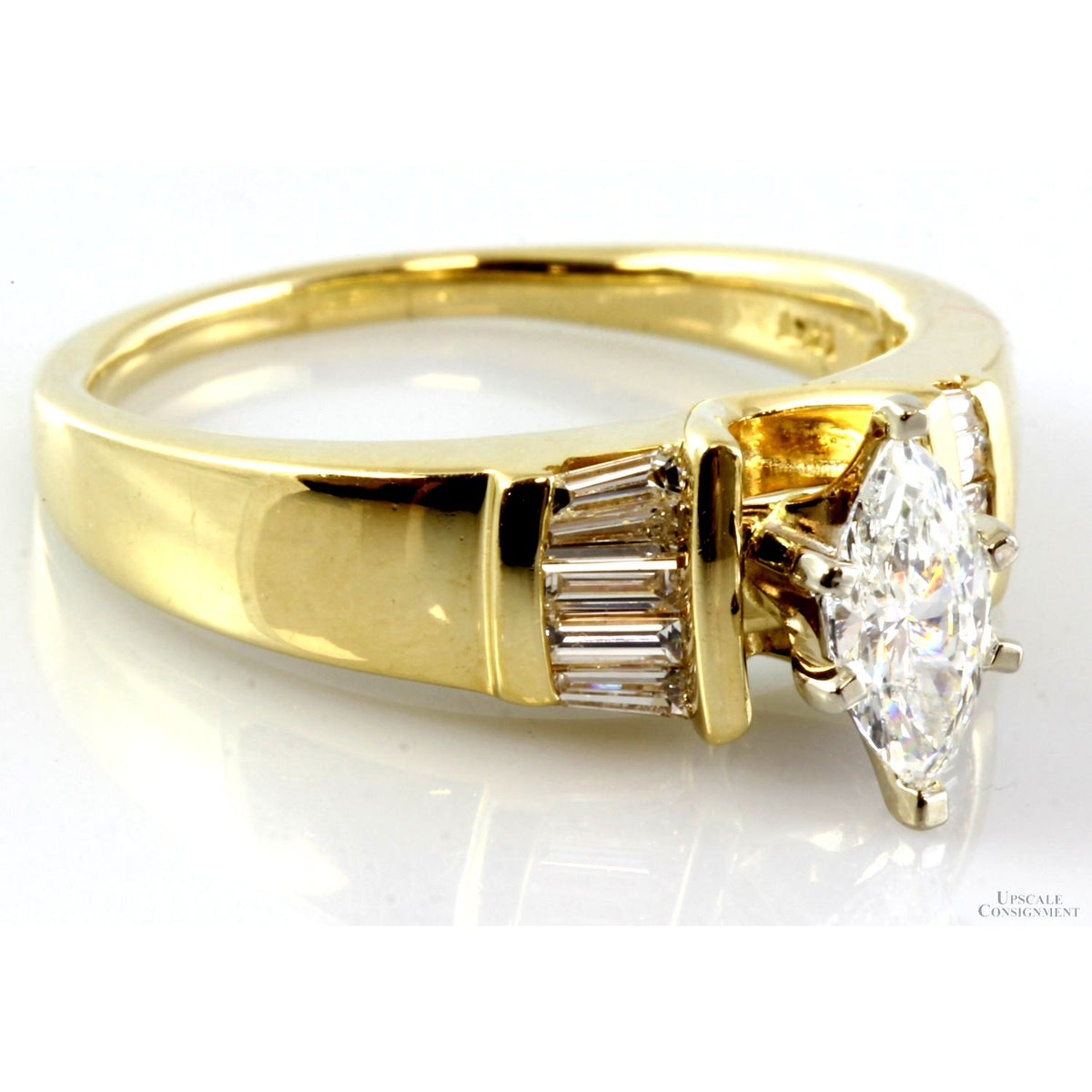.93ctw Diamond 14K Gold Ring .50ct Marquise Solitaire