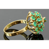 Chrysoprase Tiered Princess Harem 14K Yellow Gold Ring