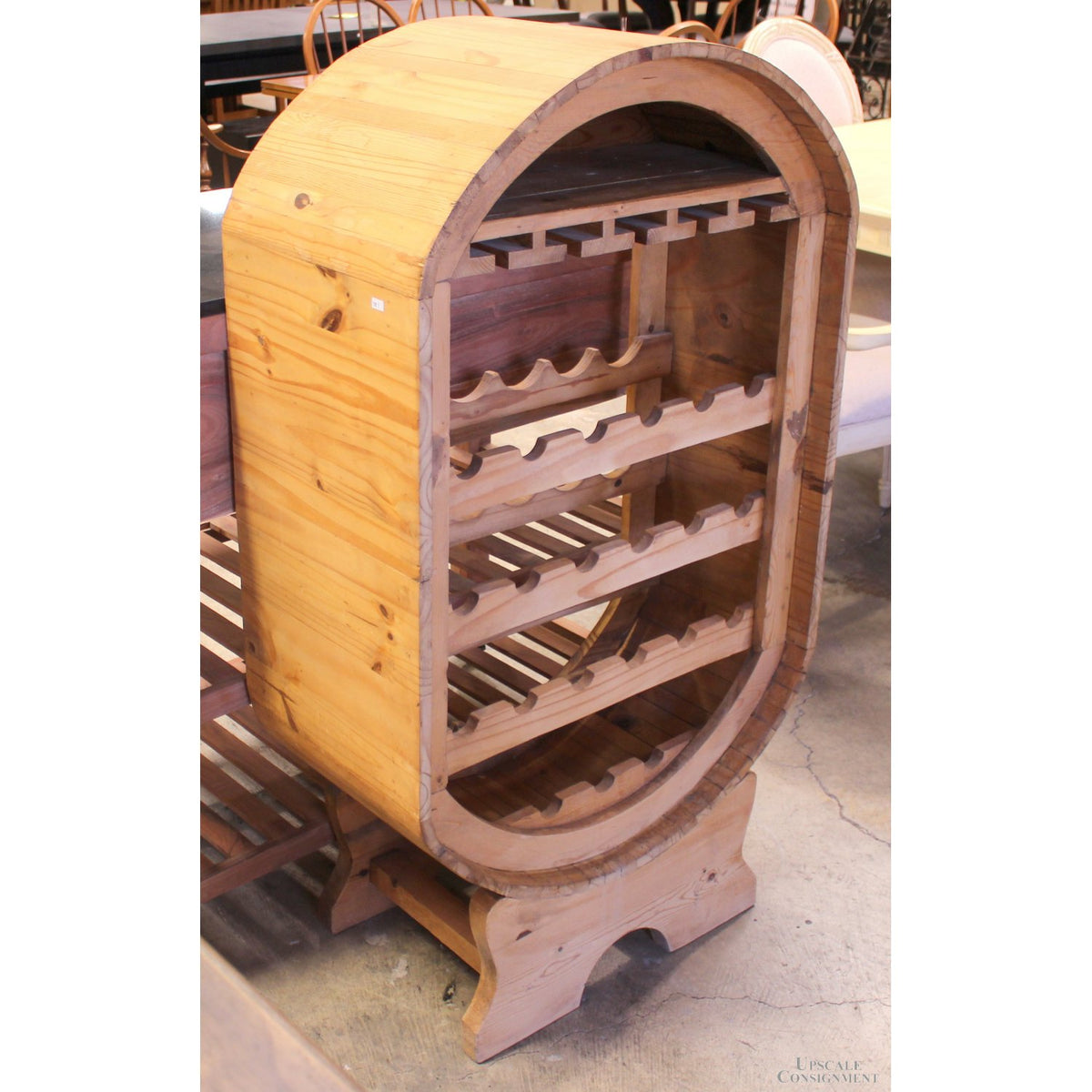 Pine Oval Wine Rack