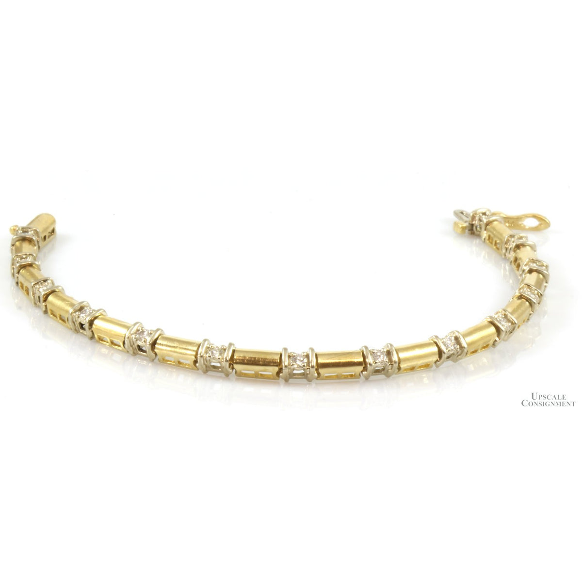 .90ctw Brilliant Cut Diamond 14K Yellow-White Gold Bracelet