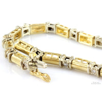 .90ctw Brilliant Cut Diamond 14K Yellow-White Gold Bracelet