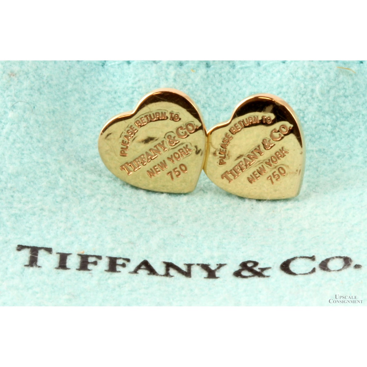 Return to Tiffany Heart Tag 18K Yellow Gold Stud Earrings