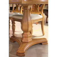 Pecan Wood Dining Table W/6 Chairs