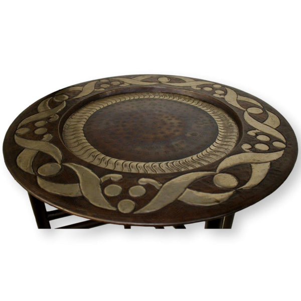 Hammered Bronze Round Accent Table