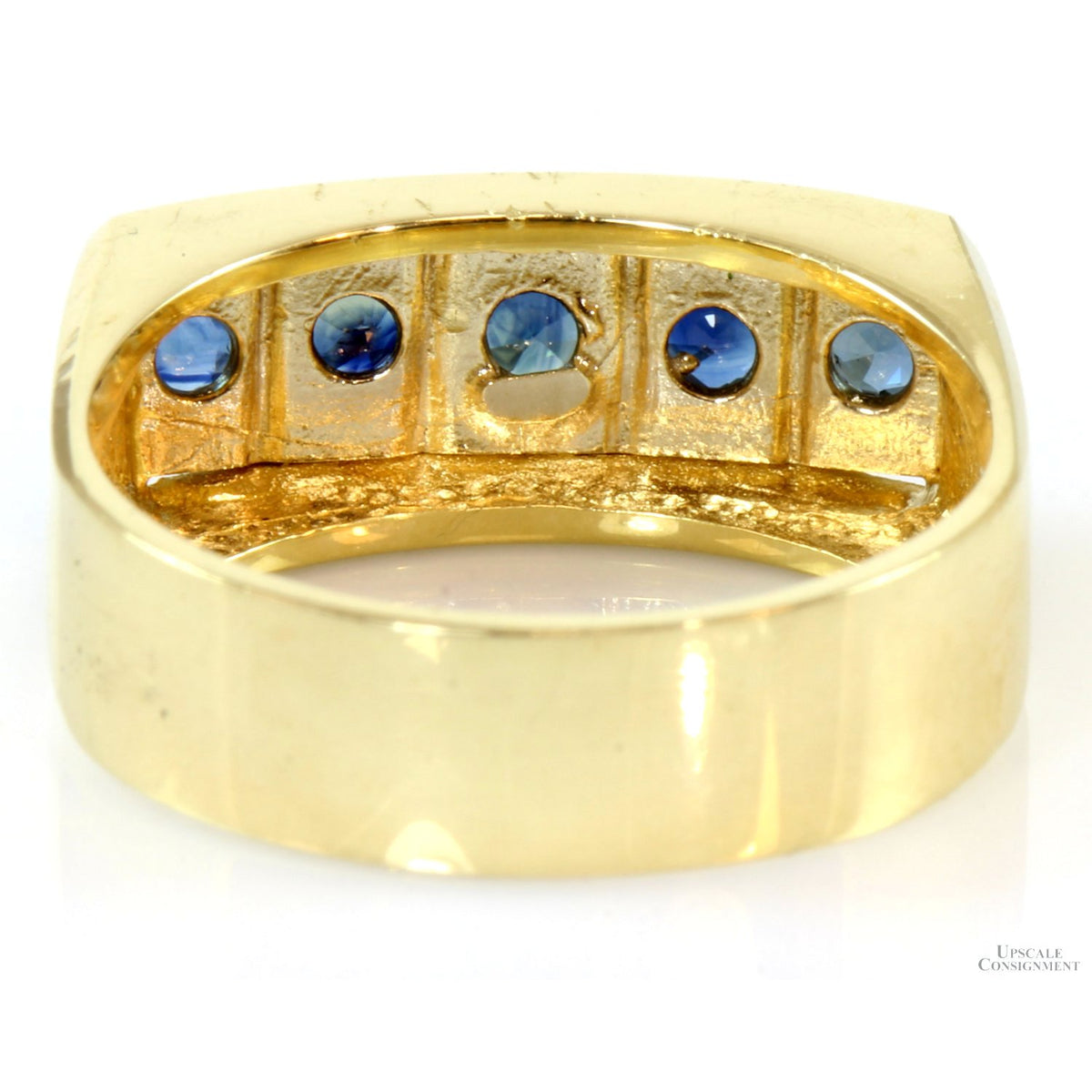1.10ctw Blue Sapphire 14K Yellow Gold Unisex Ring