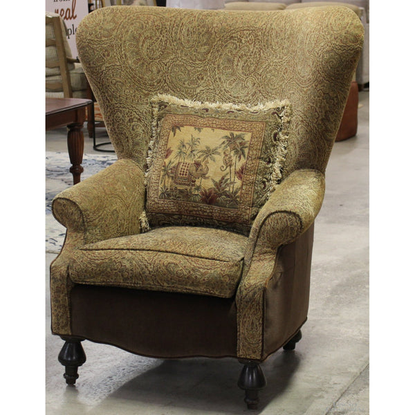 Castellano Gold Paisley Wingback Chair