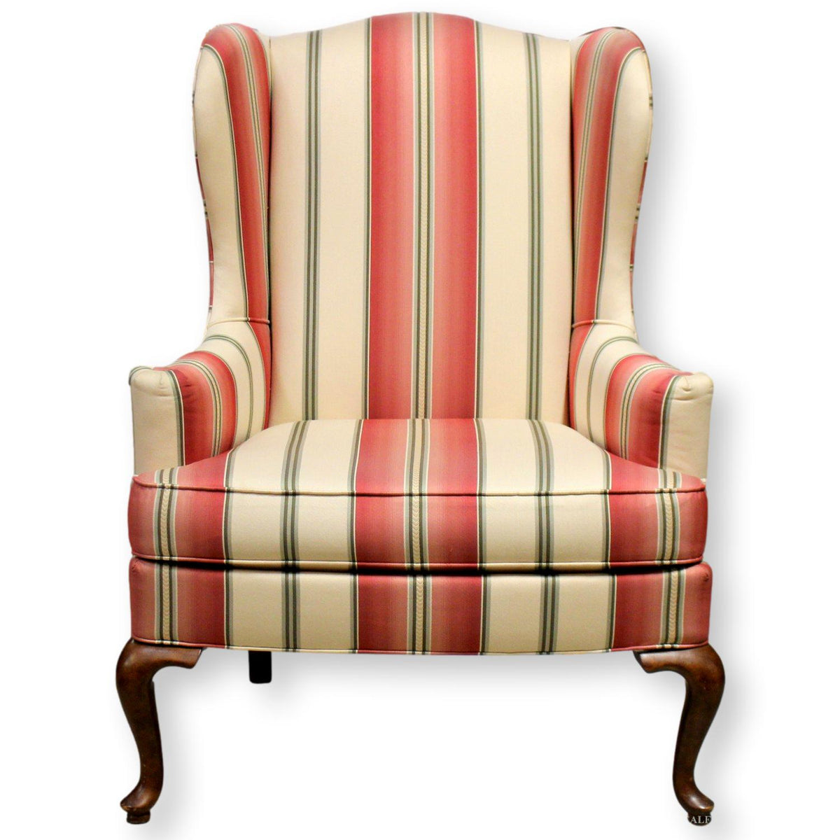 Drexel Heritage Striped Wingback Chair