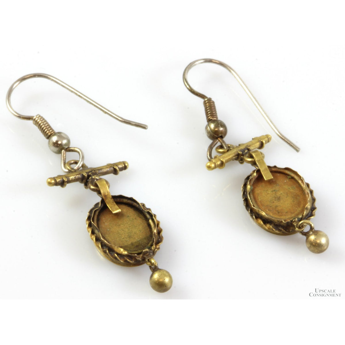 22K Gold & Silver Pietra Dura Flower Mosaic Articulated Earrings