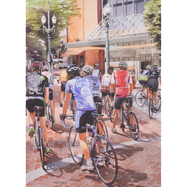 'Bicycles on Broadway' Framed Print by Mike Hill