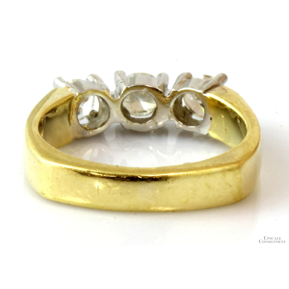 .85ctw 3-Stone Diamond 18K Yellow Gold Ring
