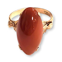 9.13ct Marquise Agate Chalcedony 14K Gold Ring